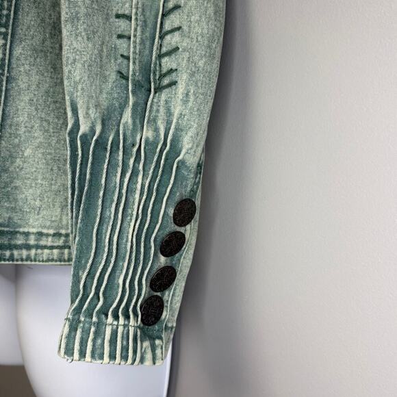 VTG DG2 Diane Gilman Western Hippie Cowgirl Embroider Denim Jacket Womens Sz XS - Picture 3 of 8